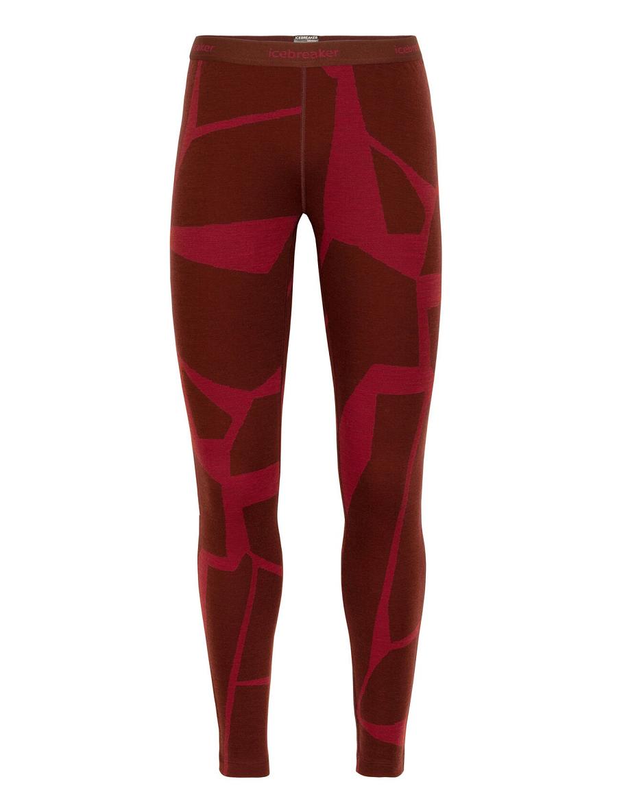 Espresso / Cherry Women's Icebreaker Merino 250 Vertex Thermal Fractured Landscapes Leggings | USA 1541OKIR